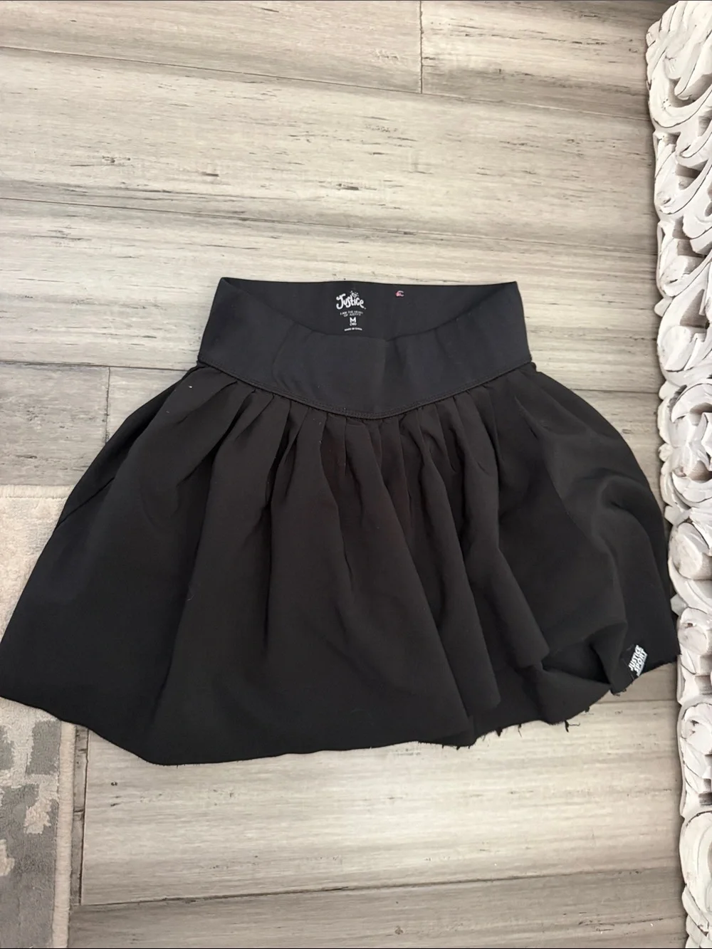 Justice Black Pleated Waistband Skirt